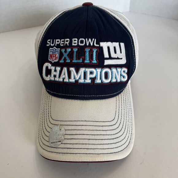 New York Giants Superbowl 42 Championship Adjustable Hat Cap NE Patriots 2008 - Picture 1 of 12